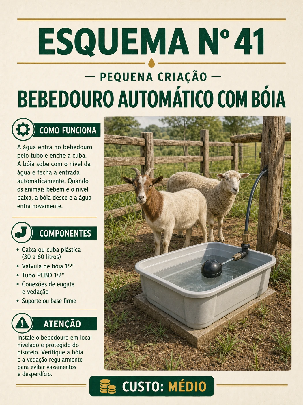 Página interna sobre bebedouro automático com bóia