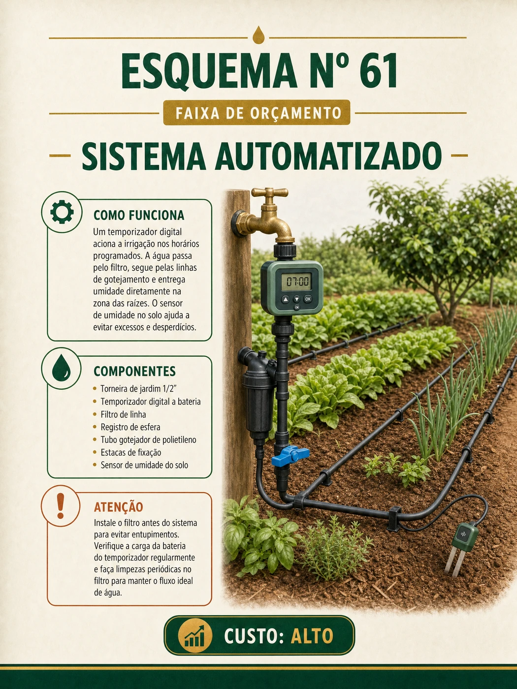 Página interna sobre sistema automatizado de irrigação